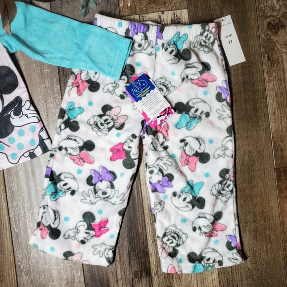 NWT Disney Minnie Mouse Toddler Girl Pajama Set Long Sleeve Sleepwear Blue Pink - Picture 15 of 16
